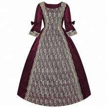 Luxury Handmade Mid-Sleeve Golden Applique Dress, Vintage European Palace Style Formal Gown, Performance/Dance/Nobility Party Dress For Women