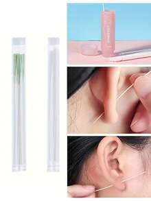 60 szt. drucików do czyszczenia uszu, zestaw do czyszczenia uszu z płynem ziołowym, żyłka do czyszczenia uszu, zestaw narzędzi do pielęgnacji uszu z nicią dentystyczną, jednorazowe narzędzie do czyszczenia uszu, narzędzie do czyszczenia uszu z woskowiny do domu, salon, sypialnia, łazienka, wystrój domu, akcesoria podróżne, wesele, impreza, urodziny, prezenty dla mężczyzn, mama, tata, przyjaciele, Nowy Rok, akcesoria, zabawny prezent (fioletowy), szkoła, powrót do szkoły, podróże, niezbędne rzeczy w podróży, niezbędne rzeczy w domu, środek do czyszczenia uszu