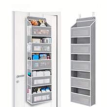 1PC Over-The-Door Organizer With 5 Large Pockets & 5 Mesh Side Pockets - Door Shelf & Clear Window Design - Anti-Tilt 44lb Capacity - For Bedroom/Bathroom/Pantry/Nursery - Xám - Xem 1