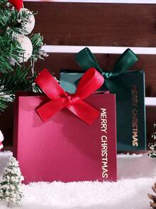 10pcs Elegant Merry Christmas Mini Gift Bags With Satin Ribbons - Classic Black, Green, And Red Designs Featuring Gold Foil Text - Perfect For Chocolates, Candies, And Small Gifts - Ideal For Holiday Celebrations, Christmas Party Favors, And Festive Gift Wrapping,Christmas