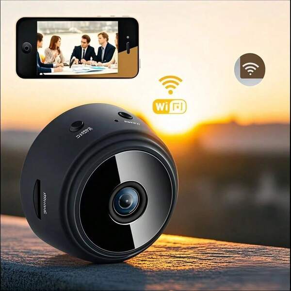 1 Stück kleine intelligente kabellose WLAN Überwachungskamera. Sie ist aus ABS-Material gefertigt und unterstützt intelligente Schleifenaufnahme, hochauflösende Infrarot-Nachtsicht, starke Magnetanziehung und hat eine relativ lange Standby-Zeit.