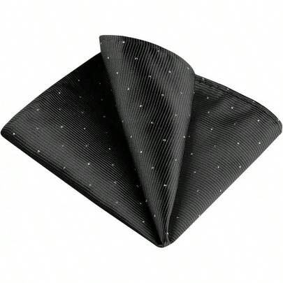 Polka Dot Pocket Square For Men, Classic Satin Handkerchief, Wedding & Business Suit Accessory