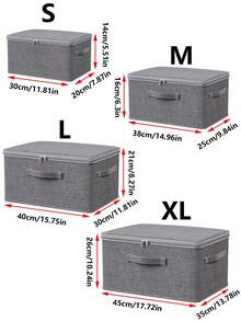 1pc Grey Cationic Soft Cover Storage Box For Clothes, Home Fabrics, Large Capacity Organizing Box, Wardrobe Layered Storage - Multicolor - View 2