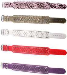 Hoot PU Leather Adjustable Spiked Studded Dog Collar 2" Wide 25 Spikes (XS(Neck 15"-18"), Black) - ColorC - 查看 5