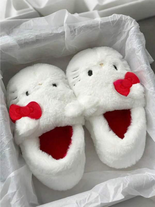 Sanrio Sanrio Cute Hello Kitty Plush Slippers Ins Fully Surrounded Cotton Slippers For Women In Autumn And Winter Outdoor Wear Internet Celebrity Non-Slip Home Indoor Cotton Shoes Warm Home Slippers Every Woman Should Have A Pair,(Some Parts May Be Random), Holiday Necessities, Autumn, Thanksgiving, Christmas, Carnival, National Day, Autumn, Independence Day,(Random Style Shipped)