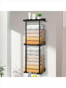 Bathroom Towel Storage Wall Mounted Towel Rack, 3-Layer Bathroom Decor Aesthetic Towel Racks For Bathroom Bath Towel Storage - Black - màu đen - Xem 1