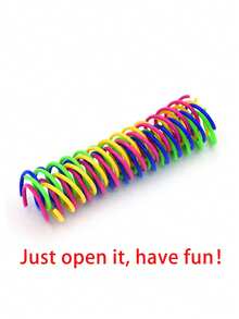 Cat Toys, Cat Spring Ball Retractable Spring Toys, Colorful Spring Tubes, Interactive Rolling Ball Colorful Lively Coils, Spring Action Toys For Caged Mice, Cat Pet Supplies Indoor, Sturdy And Long-Lasting, Encourages Cats To Exercise, Random Color