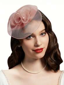 1件装女士小礼帽，适合茶会、肯塔基德比、小圆帽、鸡尾酒会、婚礼、新娘等场合，可作发箍夹佩戴，是送给女孩的生日、母亲节、圣诞节礼物，迷你小礼帽，迷你高顶礼帽，迷你帽，适合上学、送礼、发饰等场合，优雅时尚，适合节日装扮、锐舞派对等场合。