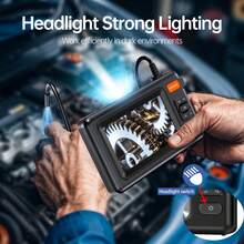 Endoscope Camera With Light - IP67 Waterproof Borescope Camera With 8 Adjustable LED Lights | 4.3" LCD Screen Borescope | HD 1080P Inspection Camera With 16.5ft Semi-Rigid Cord Tools For Men