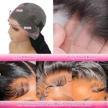 Pixie Cut Wigs Human Hair Short Curly Lace Front Human Hair Wigs For Women Beginner Friendly Brazilian Water Wave Bob Wig 13x4 Hd Transparent Lace Wigs Natural Black Mono Lace Wigs Human Hair Wigs Cosplay Wigs - Natural Black - 查看 4