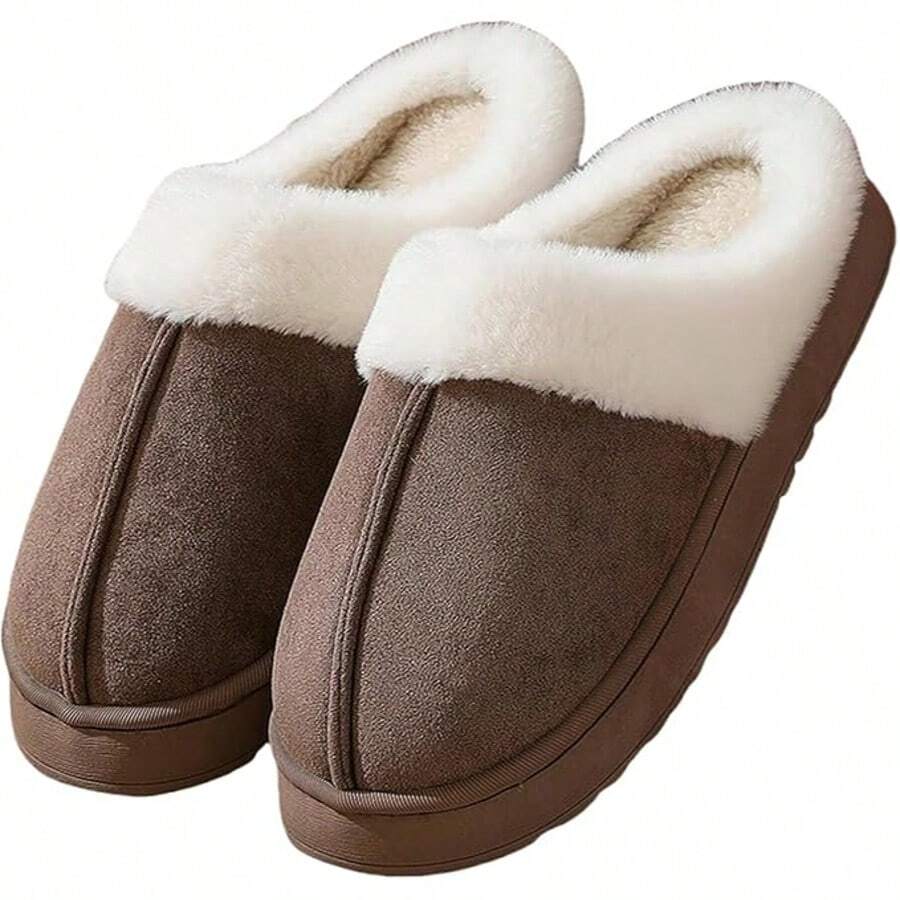 Zapatillas de invierno de felpa con dibujo de gato, Zapatillas de casa de interior cálidas y acogedoras Pantuflas suaves y cálidas de felpa para hombres, zapatillas cómodas y antideslizantes para interiores y hogar, pantuflas de piel con suela plana para parejas, zapatos interiores silenciosos y cálidos para el invierno Nuevas zapatillas de estar por casa unisex de unicolor, livianas, de espuma de memoria EVA para otoño/invierno Hombres Zapatos de color combinado con diseño de parche de letra con forro térmico, Zapatillas de dormitorio sin cordones cálido Pantuflas de felpa para hombre para uso en interiores en otoño e invierno con suela gruesa antideslizante de EVA. Pantuflas de invierno con forro de piel para mantener el calor y pueden usarse cómodamente en el exterior Pantuflas suaves y acogedoras de felpa con estilo para hombres, aptas para otoño/invierno, con suela antideslizante y esponjosa, zapatos de interior cálidos para hombres y mujeres - Marrón - Ver 1