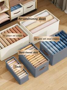 1pc Tianshan Cotton And Hemp Foldable Cotton And Hemp Storage Box Cover - Multi Functional Organizing Box Suitable For Clothing Toys And Other Items Essential For The Home Essential For Moving House Essential For Rented Accommodation Essential For Going Back To School Essential For Student Accommodation - Beige - View 5