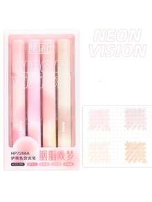 4支彩色荧光笔，适合学生使用