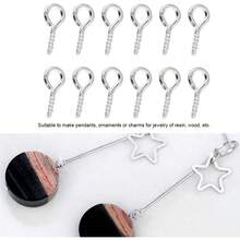 200pcs ojo pines tornillos ojetes ganchos roscados bails hallazgos para arcilla, resina, grano, fabricación de joyas de plástico(Silver) - Dorado - Ver 8