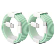 60W Type-C 转 Type-C 数据线，1-2 条装，适用于 16/15 快充线，USB-C 转 USB-C 电源线，兼容 16/15 Pro Plus Pro Max、iPad/iPad Pro 12.9/11、Galaxy S25 S24 S23 S22 S21 S20 Ultra S10（白色）