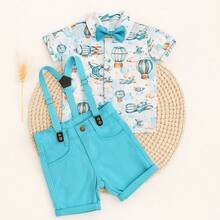 Boy Birthday Social Set Balloon Time Flies - 淺藍色 - 查看 2