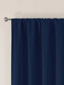 Estelar Textiler 2pcs Blackout Curtains, Suitable For Living Room And Bedroom, With Rod Pocket, Blackout Curtains - Black - View 2