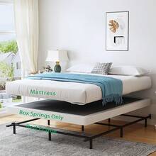 Vaciwe - Base de colchón de metal resistente de 4 pulgadas con funda fácil de limpiar, sin ruido, fácil de montar - Negro - - Ver 7