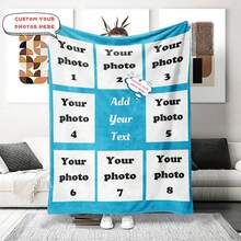 1 Peça Cobertor Personalizado com Foto, Cobertor Personalizado Feito de Tecido Macio e Felpudo, Colorido e Aconchegante - Adequado para Casa, Escritório e Acampamento, Uso Versátil - Presente Único e Fresco, Adequado para Ocasiões Especiais e Uso Diário, Presente Aconchegante para Amigos, Família e Entes Queridos