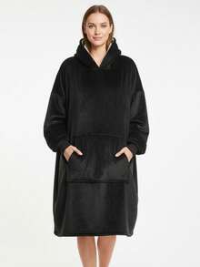 Wearable Blanket With Sleeves - Unisex Hooded Blanket Sweatshirt Gift, Warm & Cozy Oversized Blanket Hoodie, Sherpa With Sleeves And Giant Pocket Thick Flannel Blanket