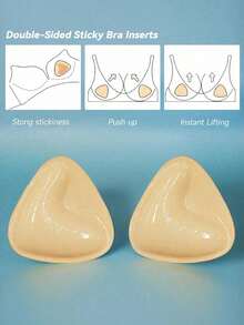 Double-Sided Sticky Bra Inserts,Snowy Sticky Bra Inserts,Sticky Bra Push Up, Self Adhesive Pads Ultra Instant Lift Bra, Push Up Bikini Pads For Sports Bra Swimsuit - Multicolor - View 9