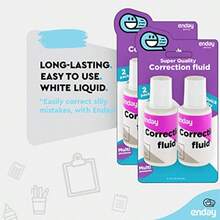 Liquid Correction Fluid Pack Of 4 White Fluid.7 Fl. Oz. 20 Ml Multi-Purpose Smooth Corrector For School Office And Home By Enday - trắng - Xem 3