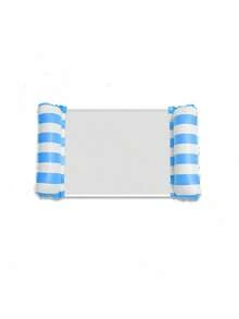 1个带网眼的充气泳池吊床 - 条纹成人躺椅，适合度假、派对和休闲放松，有粉色、黄色、白色、绿色、蓝色等多种颜色可选，户外吊床，海滩和泳池必备，非常适合拍照