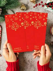 1/5/10 pièces Enveloppes cadeaux de Noël, Enveloppes pour argent imprimées en doré, Enveloppes creuses pour argent pour Noël/Anniversaire/Fêtes/Fête du Printemps, Nouvel An Chinois et occasions spéciales Décoration de la maison Décorations de Noël Décoration de la chambre Hiver