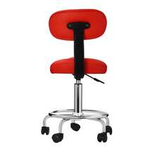 Silla de escritorio moderna para oficina, silla de ruedas para computadora con respaldo bajo, altura ajustable, silla giratoria de diseño para trabajo en casa y salón con reposapiés - Rojo - Ver 3
