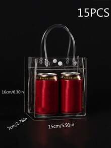 50 piezas Juego de bolsas de regalo transparentes de PVC a prueba de agua, 10 piezas, perfectas para regalos de boda, fiesta y festival de damas. Bolso transparente aprobado para estadios, ideal para conciertos, eventos deportivos y festivales. Bolsa transparente y a prueba de agua perfecta para verano, vacaciones y playa, bolsas de regalo de Navidad. - Multicolor - Ver 18