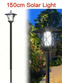 59 英寸太阳能灯柱灯户外 150 厘米太阳能复古路灯适用于花园、草坪、小路、车道、前门/后门（44 厘米/150 厘米）