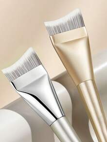 鱼尾粉底刷超细不沾粉，新月形直扁头，无痕遮瑕液粉底底妆刷，赠品 - 彩色 - 查看 1