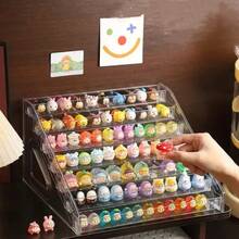 1pc 7-Tier Clear Acrylic Display Stand - Suitable For Diecast Toy Cars, Nail Polish, Collectibles, Mini Figurines, Office Supplies And Cosmetics, Easy To Assemble, Durable Plastic Organizer