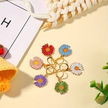 6 piezas Marcadores de puntada trenzados de margarita de aleación - Marcadores de puntada con cierre de esmalte floral vibrante, accesorios de proyecto trenzados duraderos (6 colores), marcadores de garabatos coloridos - Multicolor - Ver 9