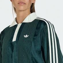 Adidas Originals 女式长袖针织 Polo 衫 - 綠色 - 查看 2