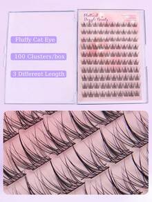 100 racimos de pestañas postizas individuales DIY, 3 longitudes mixtas de 1,1-1,3 mm, ultra delgadas de 0,07 mm, suaves y ligeras, fáciles de aplicar para principiantes, maquillaje de ojos diario natural