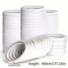 5/10/20 Rolls Of Double-Sided Transparent Tape (Two Sizes) - Strong Adhesive, Suitable For Multi-Purpose Use Such As Office, School, DIY Projects, Scrapbooks, Art, Handicrafts, Card Making, Gift Packaging, Etc., Easy To Tear, No Residue Left.