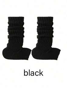 1/2 Pairs Of Autumn And Winter Clothing With Exposed Toe Design, Stacked Socks, Knitted Socks - Multicolor - View 16
