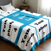 1 Peça Cobertor Personalizado com Foto, Cobertor Personalizado Feito de Tecido Macio e Felpudo, Colorido e Aconchegante - Adequado para Casa, Escritório e Acampamento, Uso Versátil - Presente Único e Fresco, Adequado para Ocasiões Especiais e Uso Diário, Presente Aconchegante para Amigos, Família e Entes Queridos