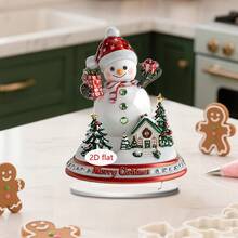 1 buc semn decor de Crăciun pentru desktop, design cadou Moș Crăciun și om de zăpadă, decorare casă sufragerie și dormitor, ornamente pentru birou, cadou de Crăciun, acrilic 2D