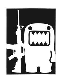 Vintage Domo Kun AK47 Cozy Flannel Thick Warm Blanket, Double Sided Throw Blanket Fluffy Soft Fuzzy Thick Blanket For Couch, Bed And Gifts(Black, 60" X 80") - 黑色 - 查看 2