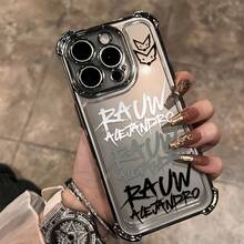 Funda para Teléfono R-Rauw Alejandro Estilo Graffiti Creativo a, Compatible con 17 16E 16 15 14 13 12 11 Pro X XR XSMAX 8 Plus, Antigolpes, Transparente, Tapa Trasera Suave.17   17promax - Plateado - Ver 1