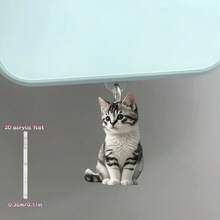 3Psc New 2D Acrylic Plane, Cute Kitten, Acrylic, Mobile Phone, Dust Plug, Suitable For Ipone Android Phone.