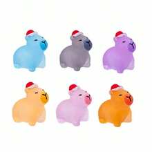3/6 Pcs Christmas Animals, Christmas Hats, Capybara, DIY Resin Crafts, Desktop Ornaments, Rooms, Home Decorations, Christmas, Thanksgiving, Parties