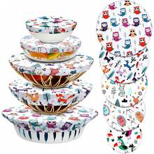 5 Pcs Bowl Covers Reusable In 5 Size Stretch Cloth Fabric Elastic Food Storage Bowl Covers Bread Sourdough Lids For Proofing Food Fruits Leftover(Stylish Style) - Multicolor - View 16