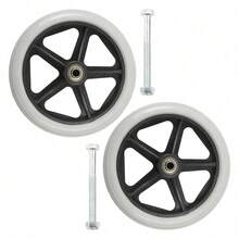 Heavy Duty Wheelchair Replacement Front Wheel Solid Tire Wheel 2PCS  UK - White - View 1