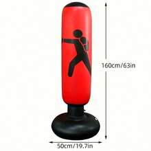 1pc Inflatable Punching Bag With Target Design, PVC Material Punching Column, Suitable For Adults, Fitness And Relaxation Equipment, Essential For Fitness, Indispensable For Gym