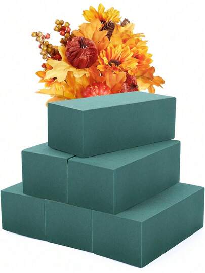 1 pieza/3 piezas/5 piezas/10 piezas Bloque de espuma floral cuadrado de 5.5in*3.14in*1.77in, adecuado para flores y flores artificiales, espuma floral verde seca y húmeda, utilizado para arreglos florales y suministros de florería, set de arreglo floral DIY para bodas, flores de pasillo, arte, decoración de fiestas