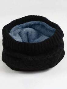 1 pieza/2 piezas Gorro de invierno para hombres con gorro de punto de terciopelo, gorro de punto cálido, gorro Baotou para exteriores, gorro apilable, capucha a prueba de viento y frío, capucha de cuello cálido de invierno, capucha para ciclismo de hombres, máscara facial a prueba de frío y de terciopelo grueso a prueba de viento, cubierta para el cuello cervical