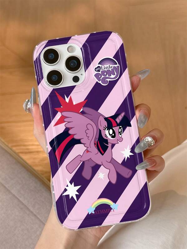 1 pieza Mi pequeño Pony Funda de teléfono protectora minimalista a prueba de golpes compatible con iPhone 11/12 Pro/13/14 Pro Max/15 Pro Max/16 Plus/XS/8 Plus